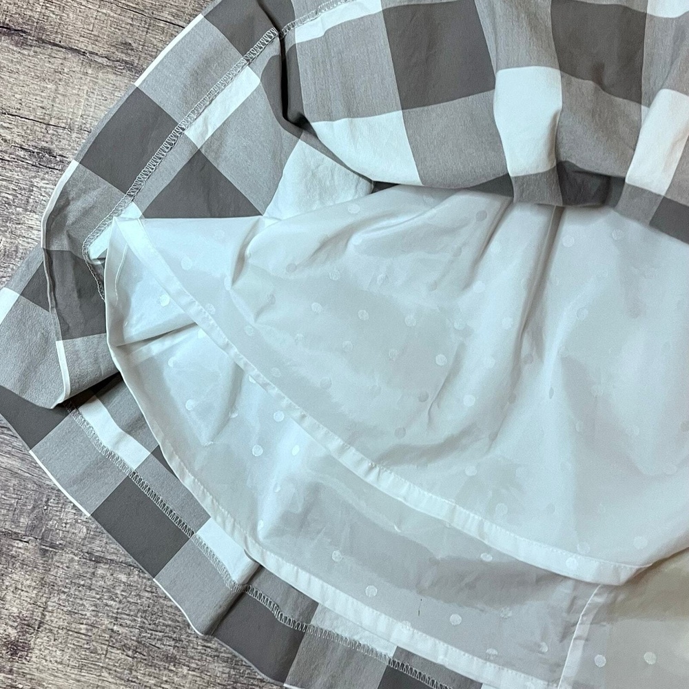 Women's Gray Buffalo Plaid Pleated Circle Skirt 6 Petite Liz Claiborne‎ - Picture 2 of 6